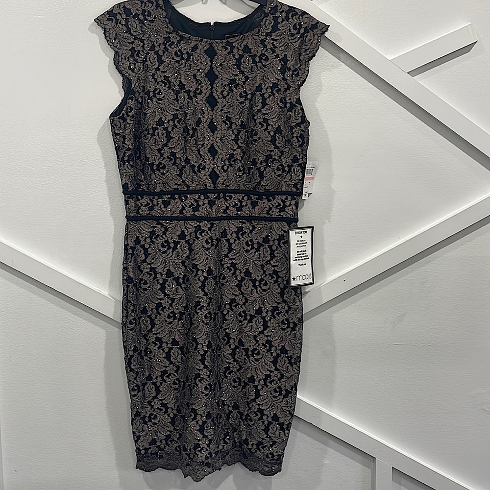 NW Nightway Black/Taupe Cocktail Dress size 10